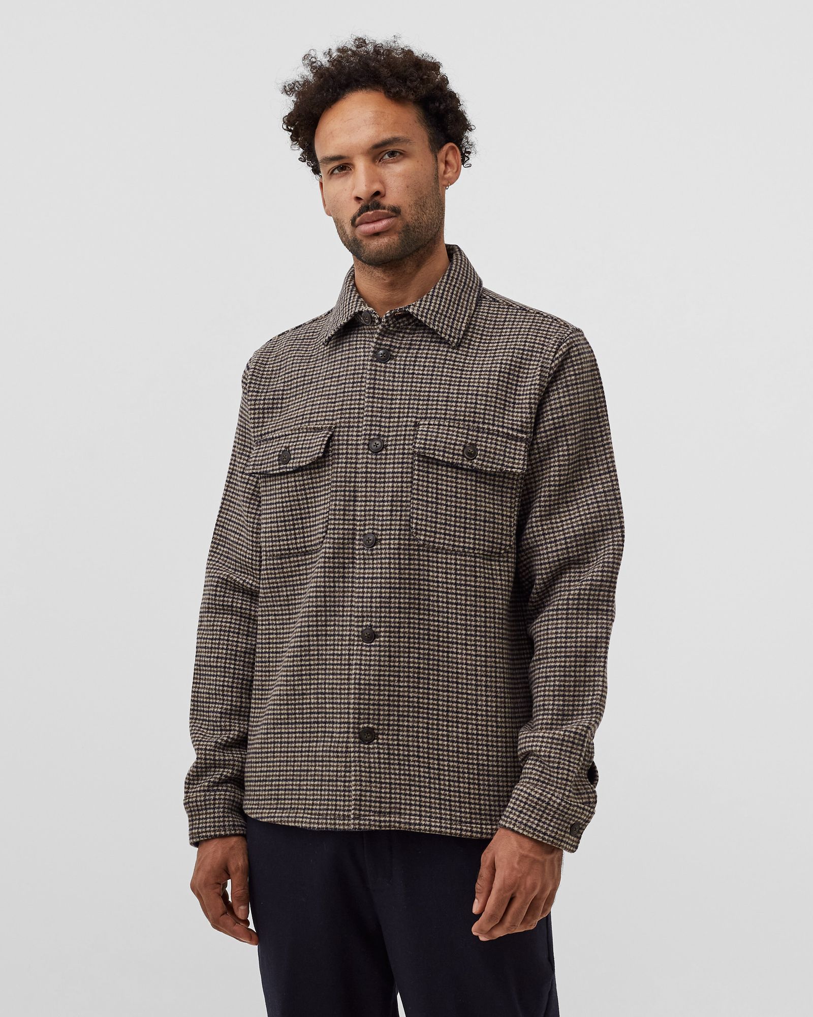 Lennon Houndstooth Wool Hybrid Shirt