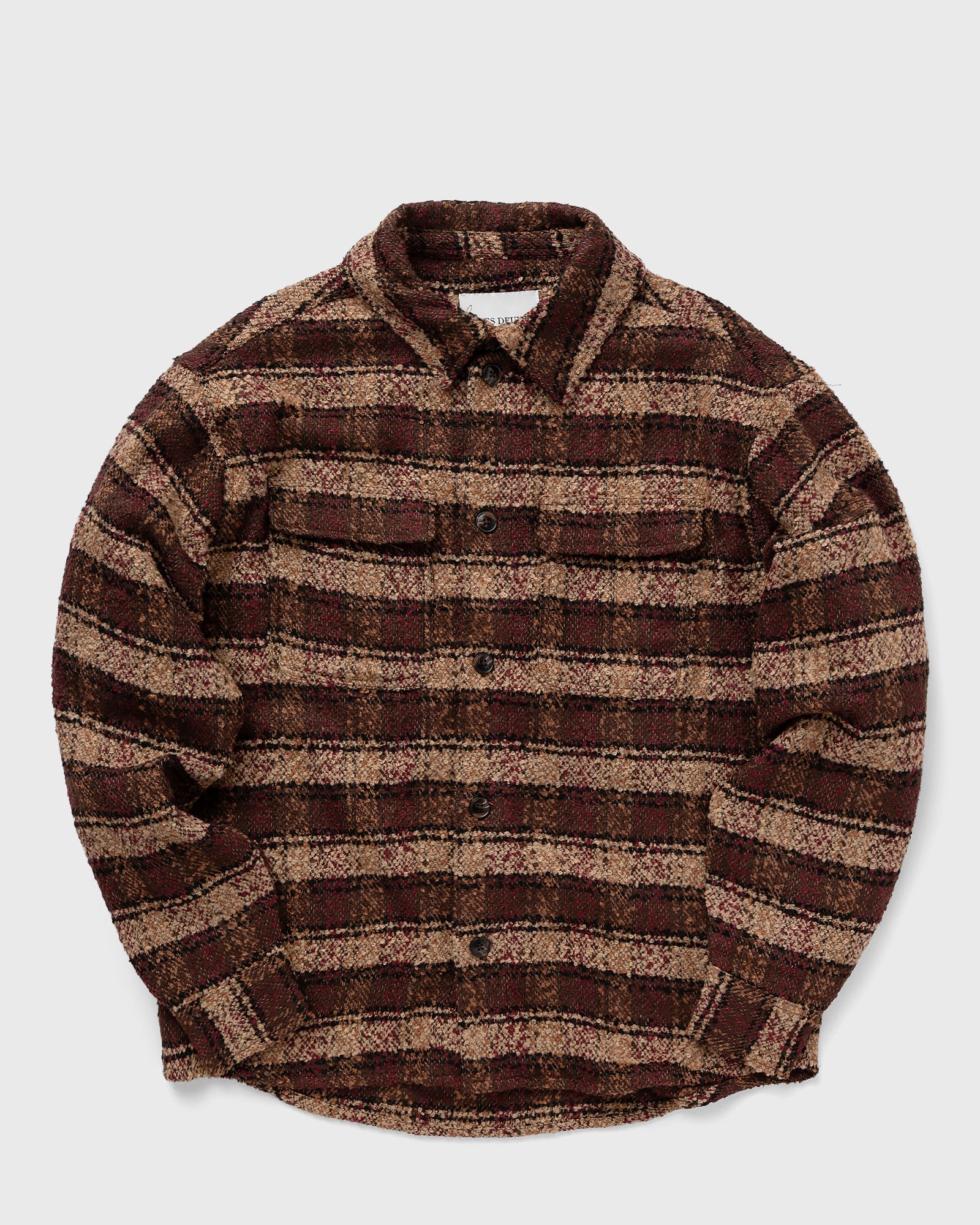 Les Deux - josiah bouclé overshirt men overshirts brown in größe:l