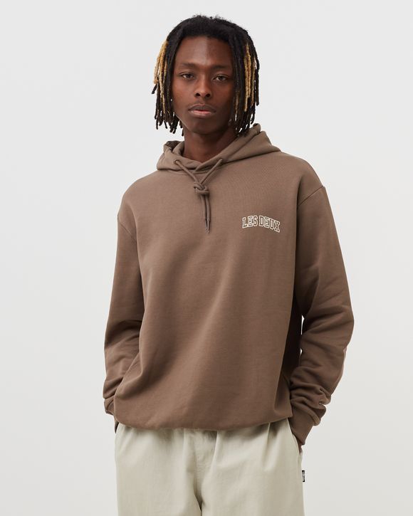 Les Deux Blake Hoodie Brown MOUNTAIN GREY IVORY