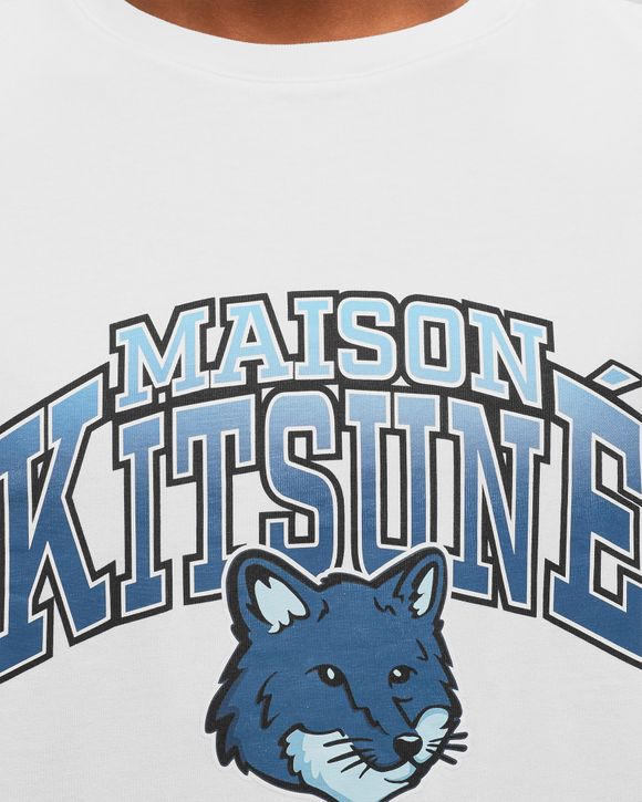 Maison Kitsune CAMPUS FOX RELAXED TEE Blue/White - WHITE