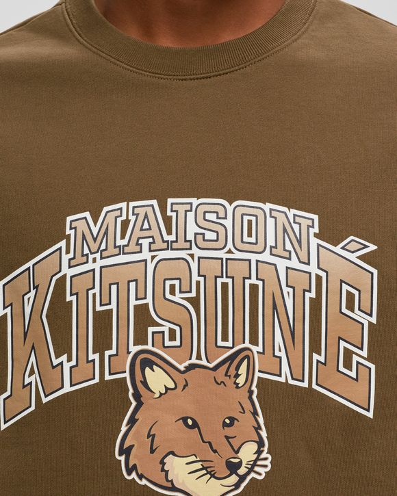 Maison Kitsune CAMPUS FOX REGULAR SWEATSHIRT Green - KHAKI GREEN