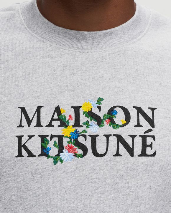 Maison Kitsune MAISON KITSUNE FLOWERS COMFORT SWEATSHIRT Grey - LIGHT GREY  MELANGE