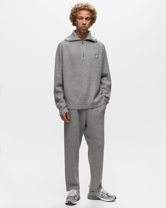 TONAL FOX HEAD PATCH HALF ZIP RIBBED JUMPER