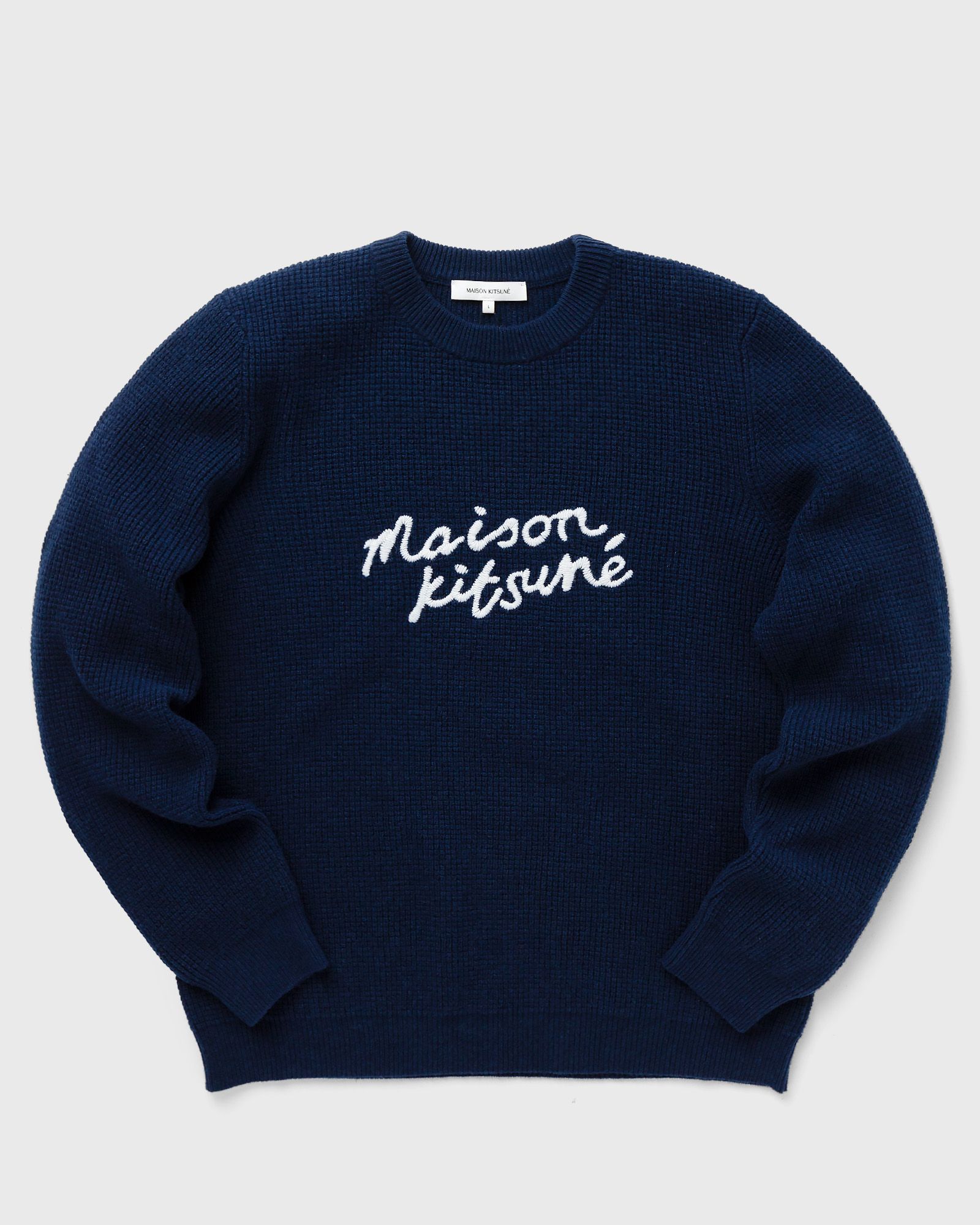Maison Kitsune - handwriting comfort jumper men pullovers blue in größe:l