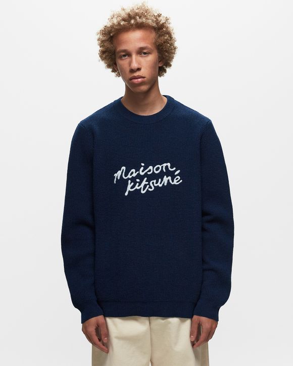 Maison Kitsune MAISON KITSUNE HANDWRITING COMFORT JUMPER Blue