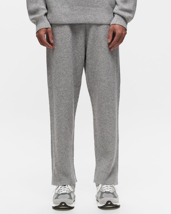 Maison Kitsune TONAL FOX HEAD PATCH RIBBED JOG PANTS Grey | BSTN Store