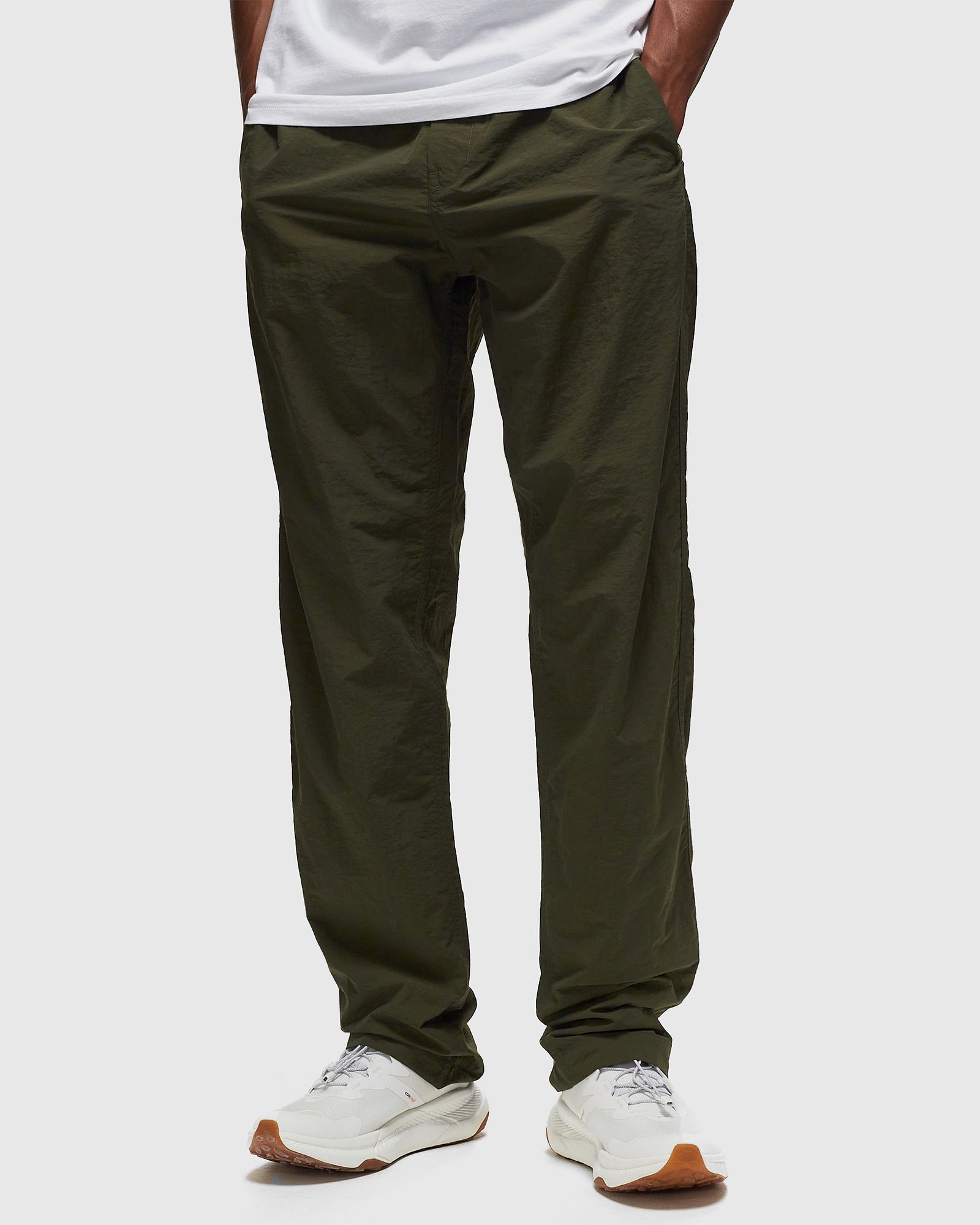 CASUAL STRAIGHT LEG PANTS IN CRISPY NYLON WITH TON