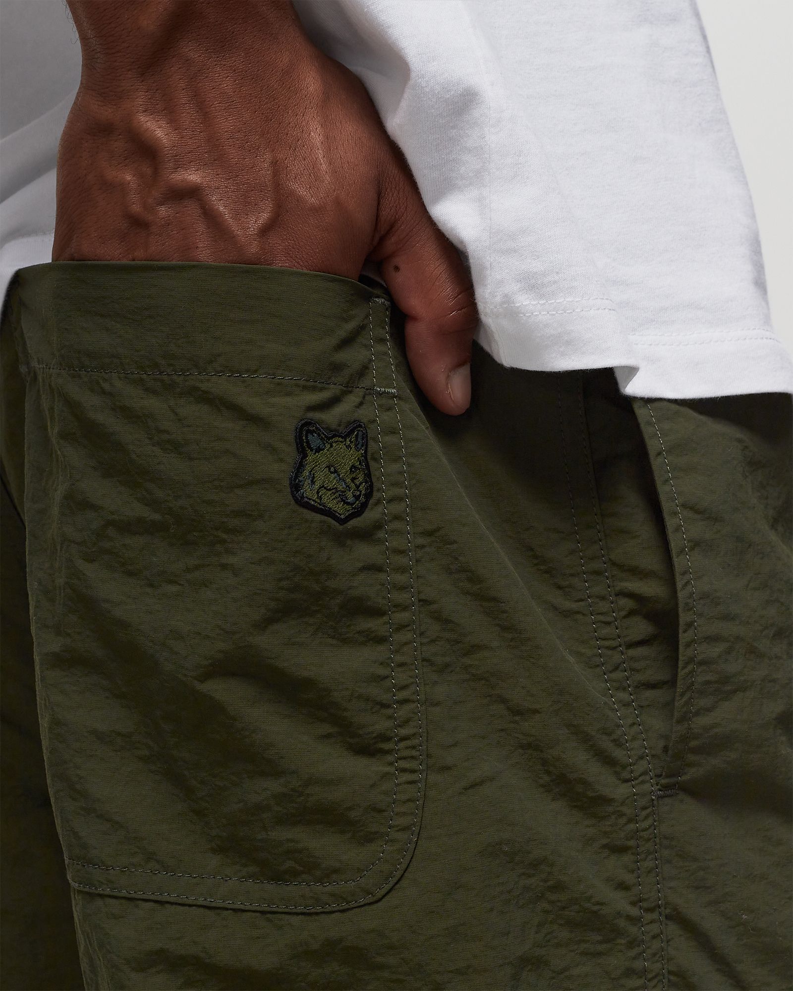 CASUAL STRAIGHT LEG PANTS IN CRISPY NYLON WITH TON