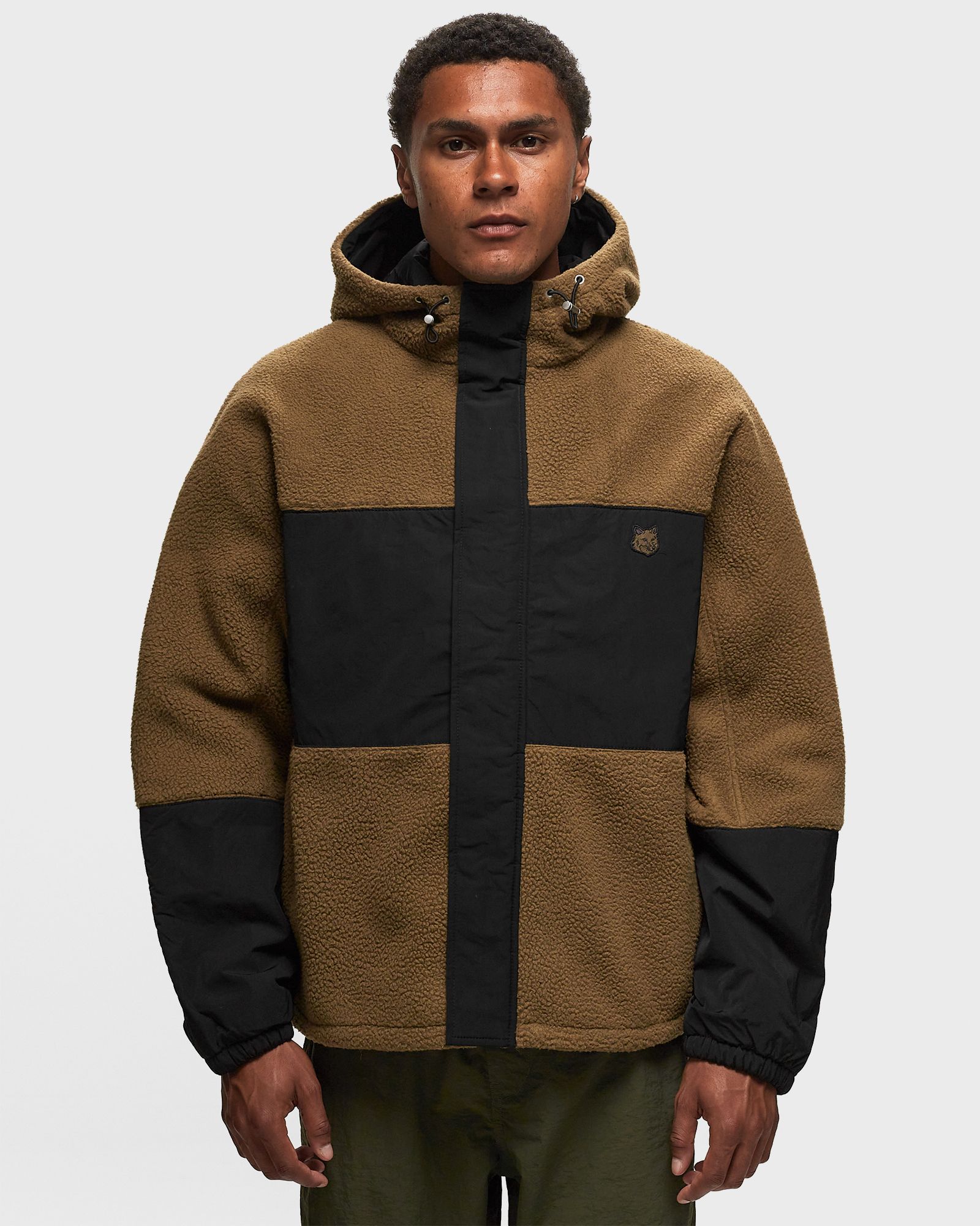 COLOR-BLOCK POLAR FLEECE BLOUSON WITH COLLEGE PATCH