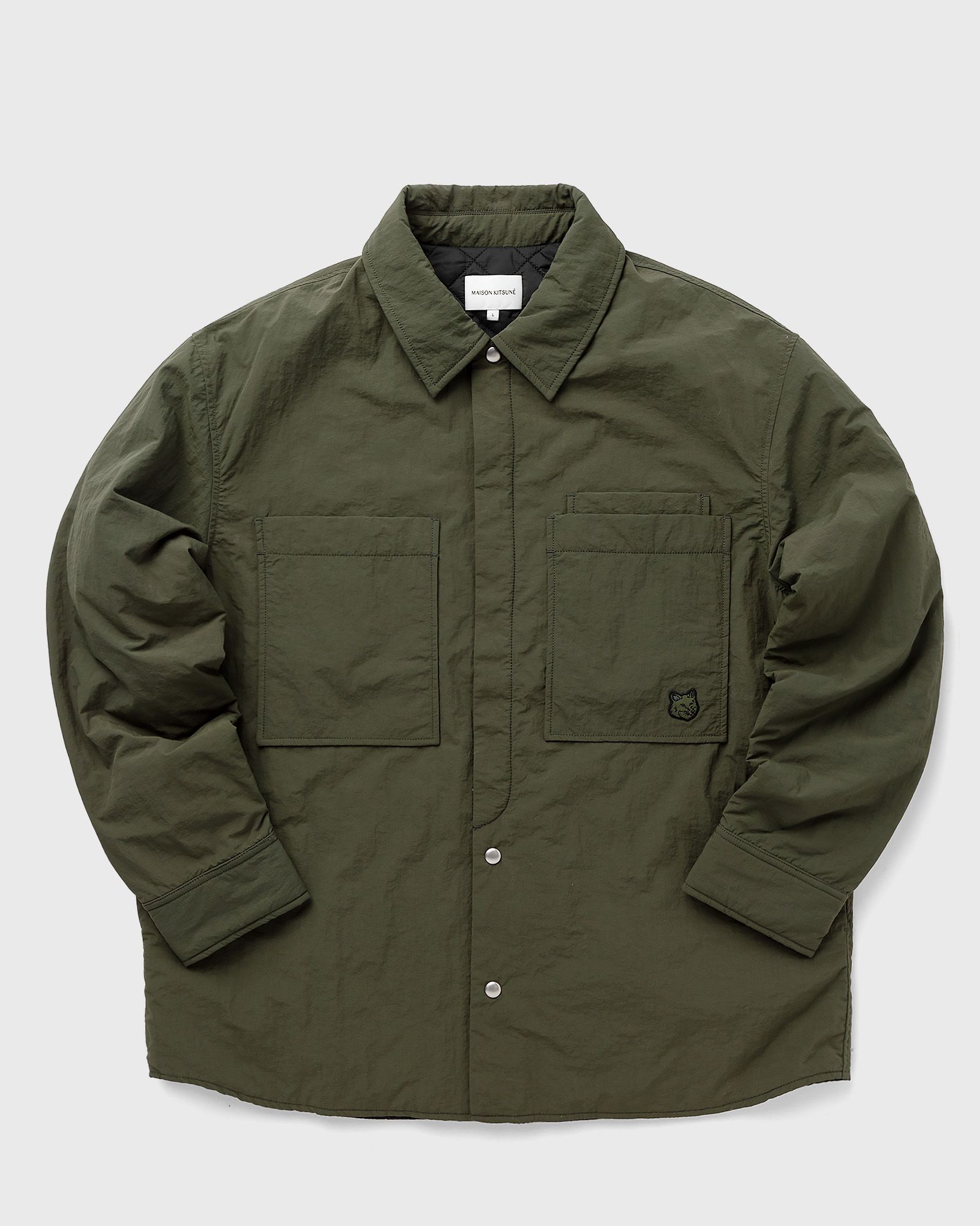 PADDED OVERSHIRT IN CRISPY NYLON WITH TONAL FOX
