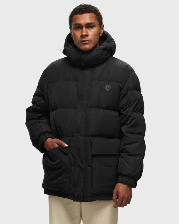 Maison Kitsune HOODED PUFFER IN NYLON WITH TONAL FOX HEAD PATCH Black -  BLACK