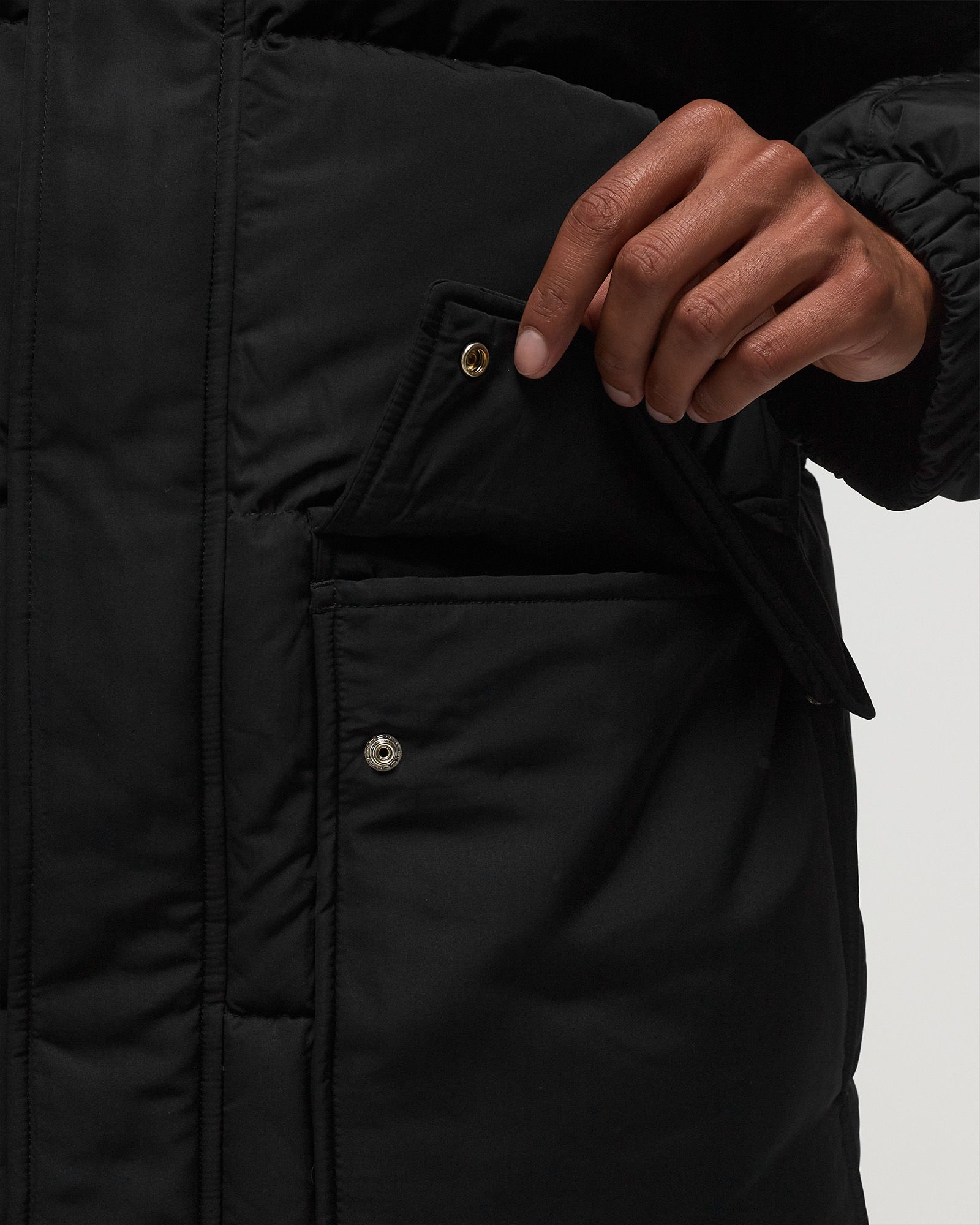 HOODED PUFFER IN NYLON WITH TONAL FOX HEAD PATCH