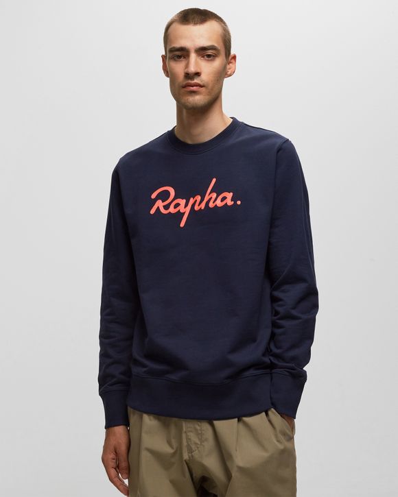 Rapha LOGO SWEATSHIRT Blue - DARK NAVY/HI-VIS PINK