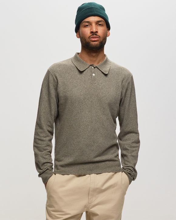 Adsum LS Knit Polo Green - SAGE