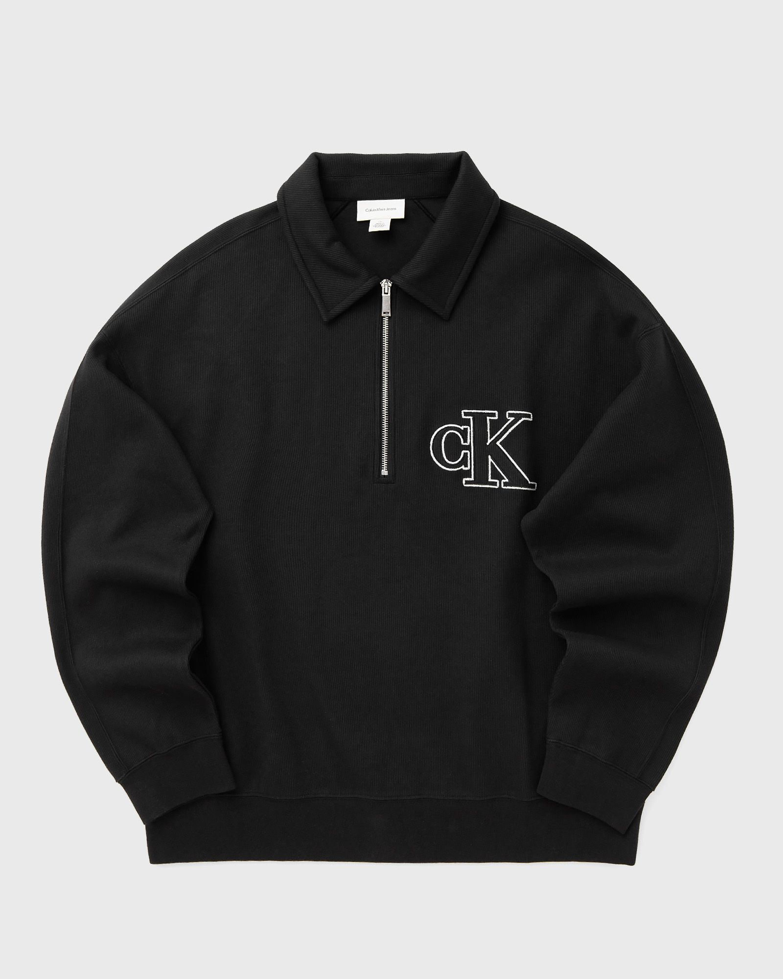 LS DBL KNIT RIB LOGO APPLIQUE ZI