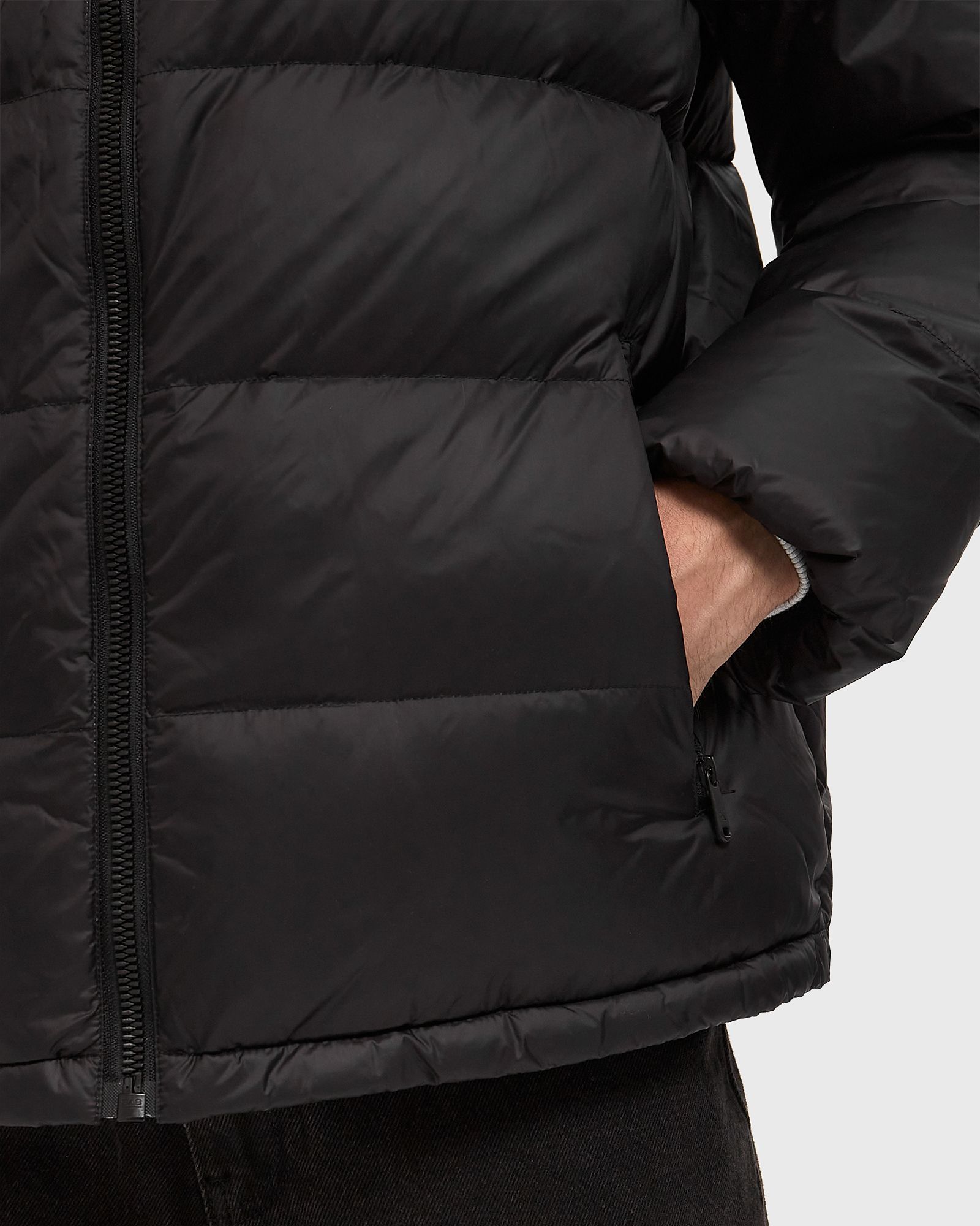 LS NYLON ZIP OFF HOOD DOWN PUFFER JACKET