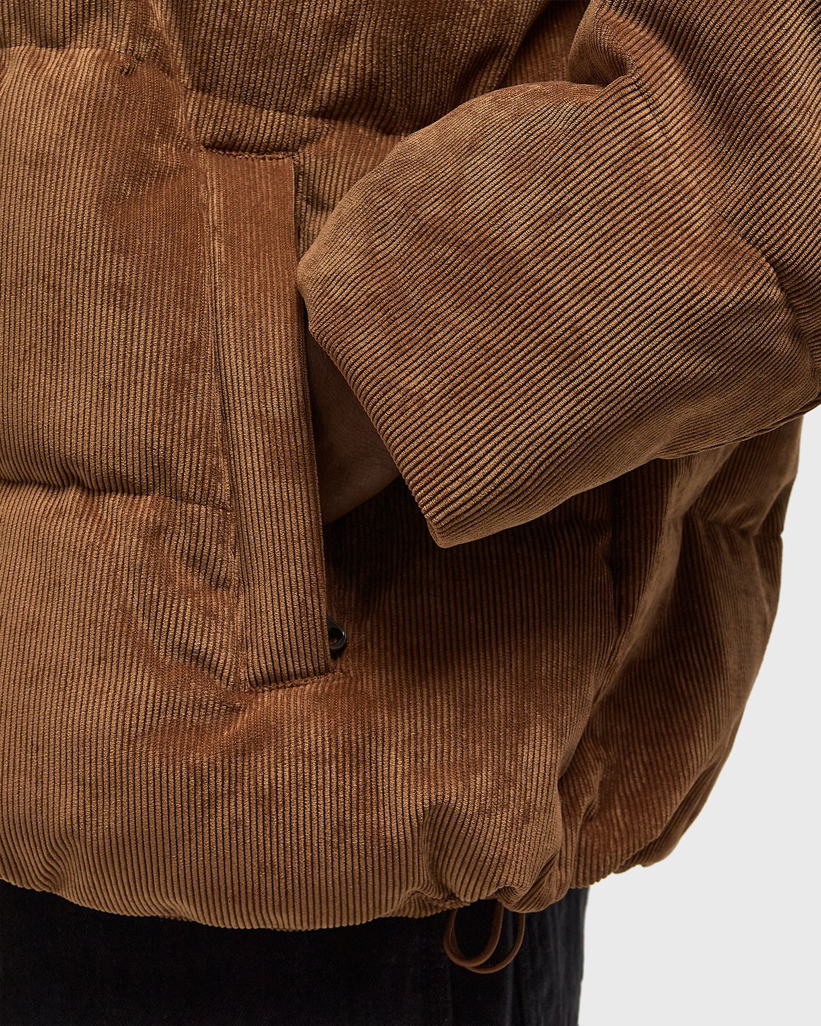 LS CORDUROY MID WT PUFFER JACKET