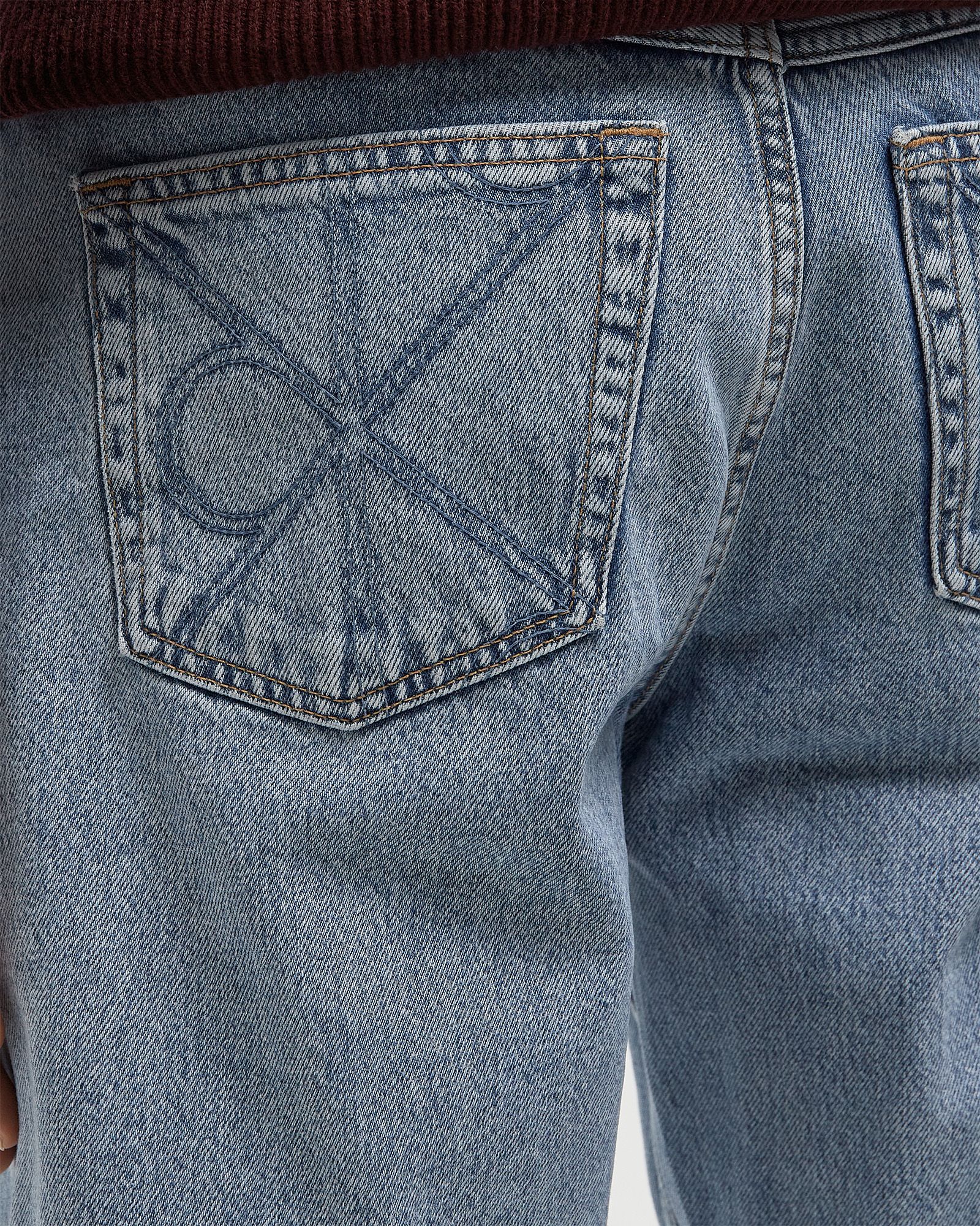 90S STRAIGHT CK LT BLUE STONE JEANS