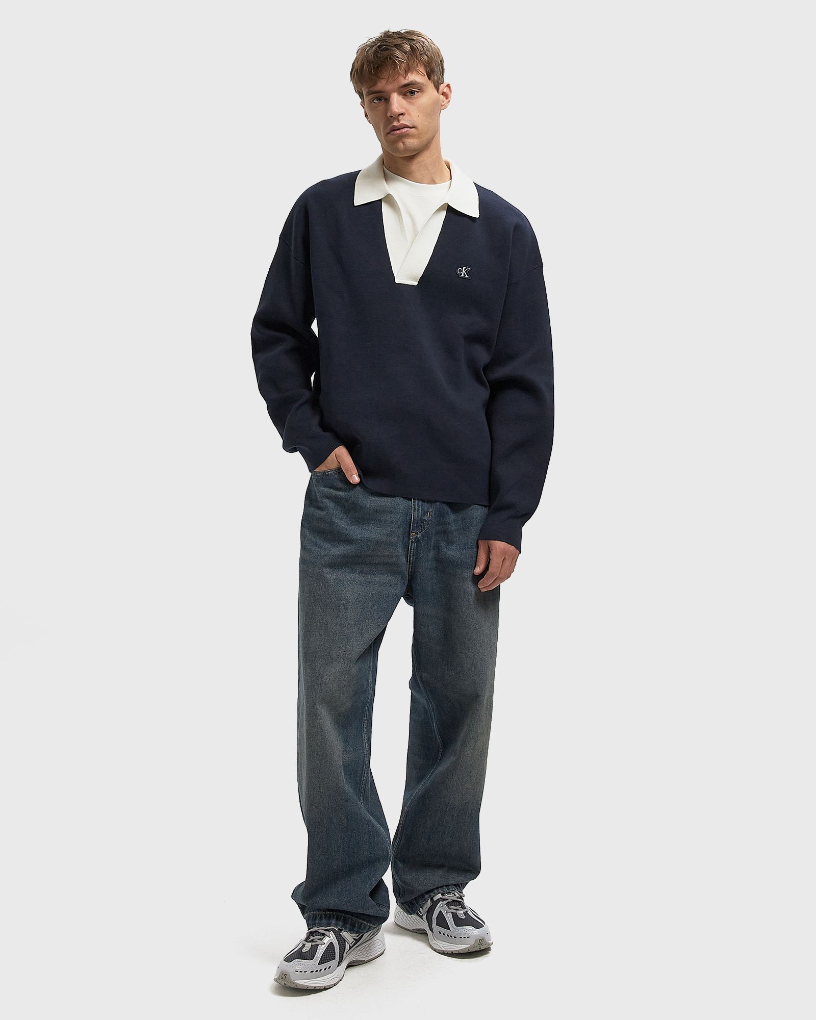 LS SOLID OVERSIZED JOHNNY COLLAR