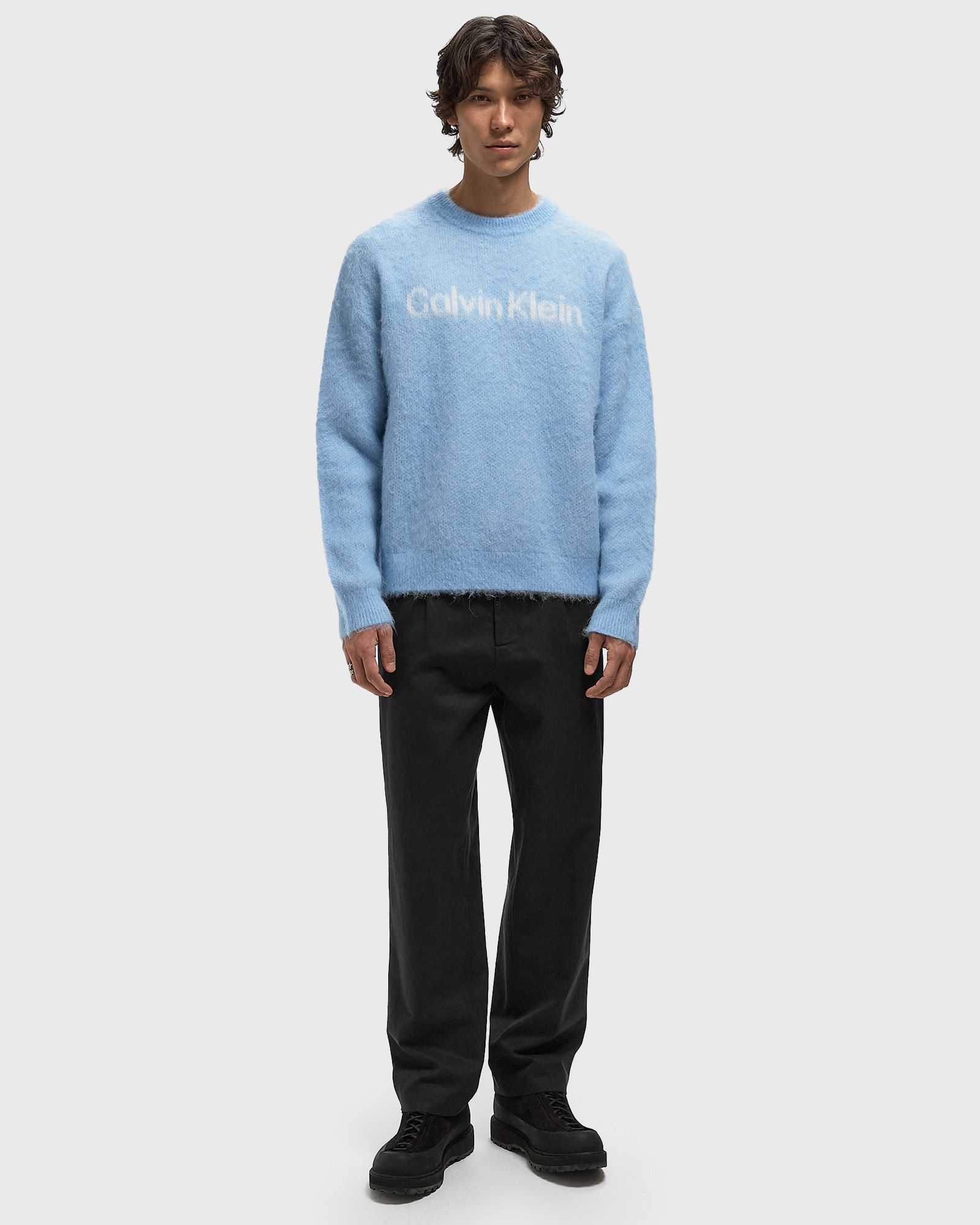 LS BRUSHED ALPACA LOGO CRWNK SWEATER