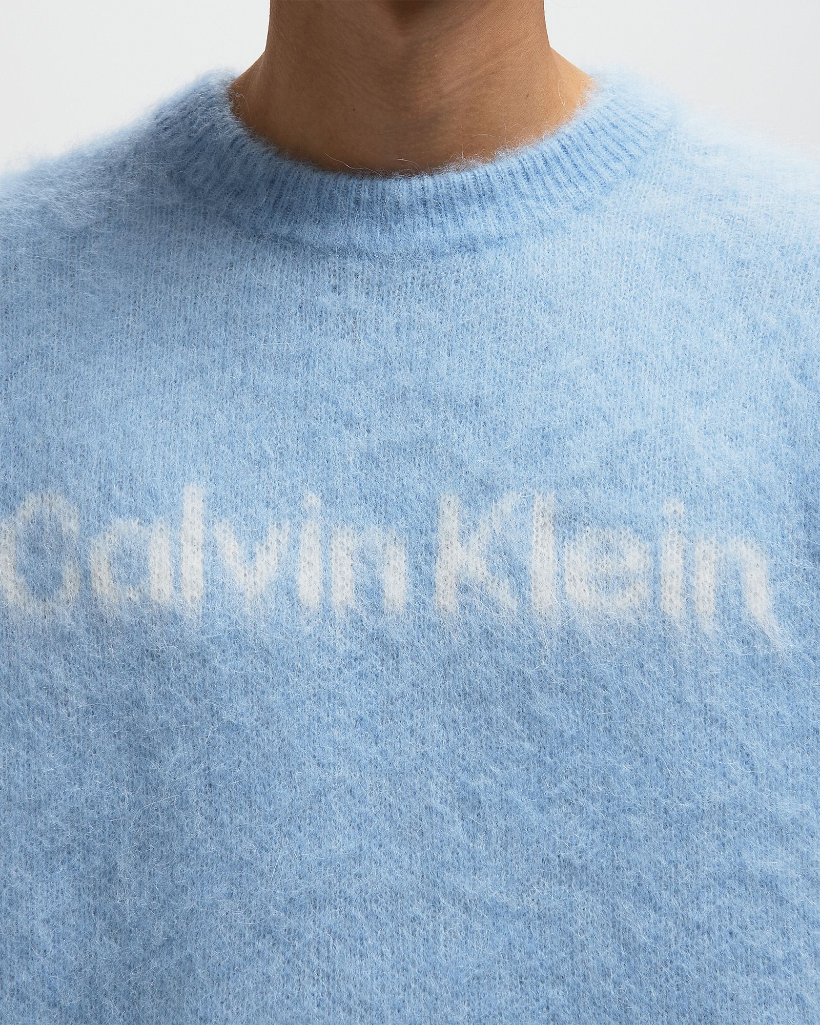 LS BRUSHED ALPACA LOGO CRWNK SWEATER