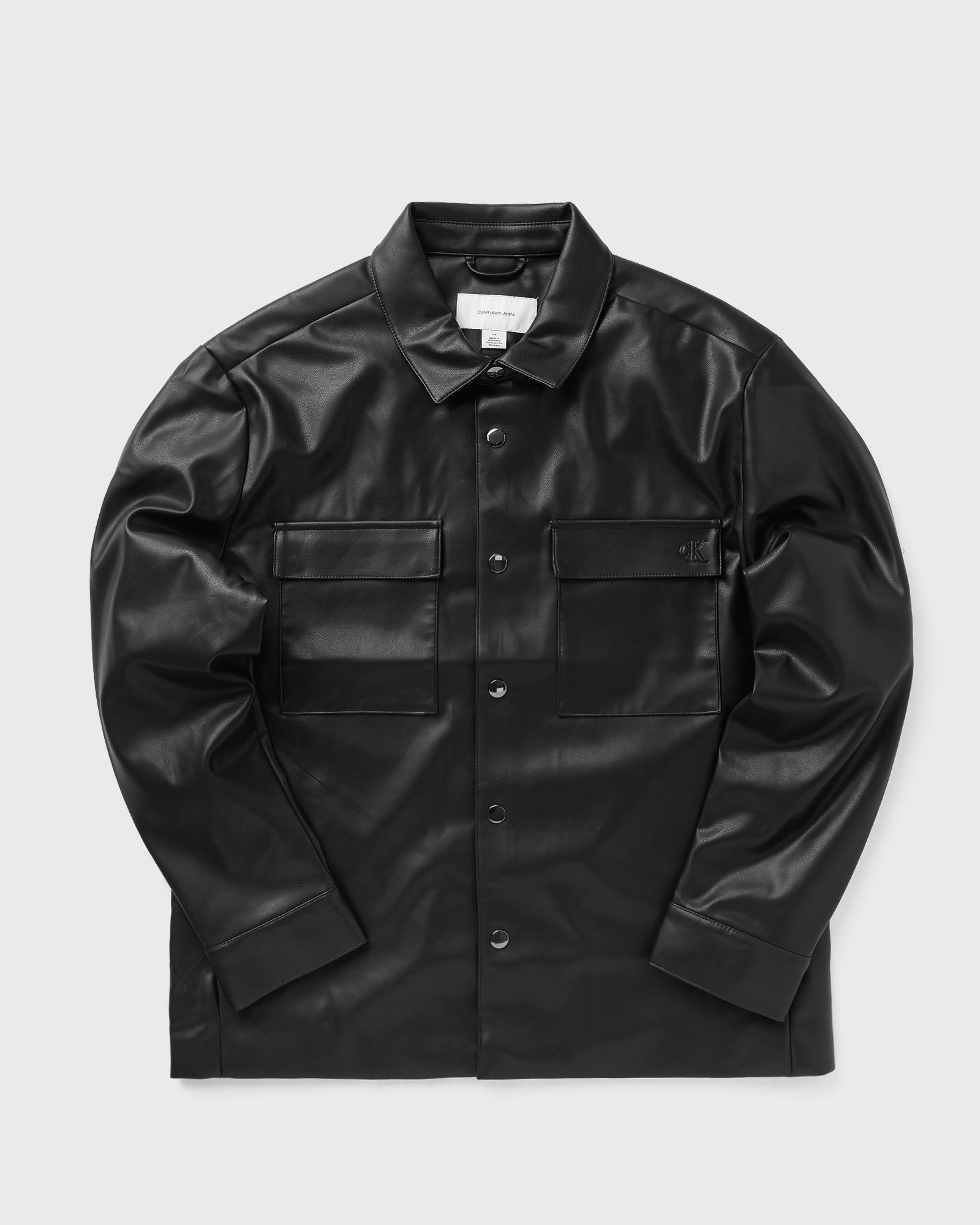 Calvin Klein Jeans Calvin Klein Jeans LS FAUX LEATHER SHIRT JACKET in black