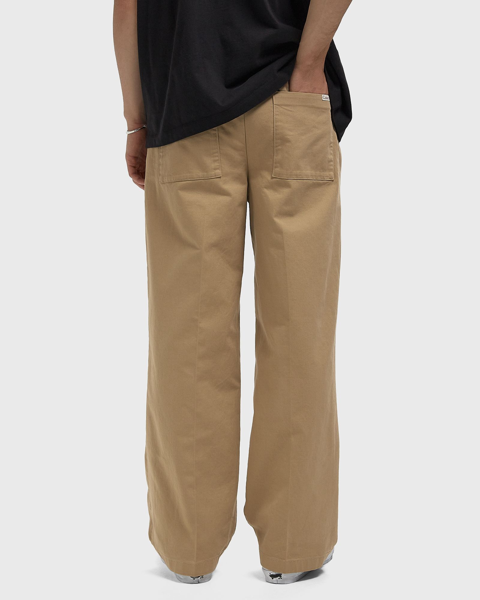 90S STRAIGHT PLTD COTTON CHINO PANT