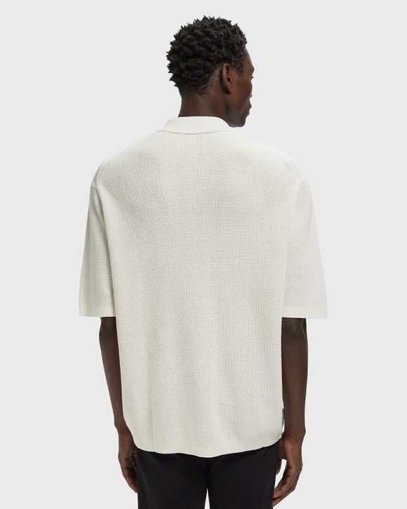 SS COTTON WAFFLE POLO COLLARSWTR