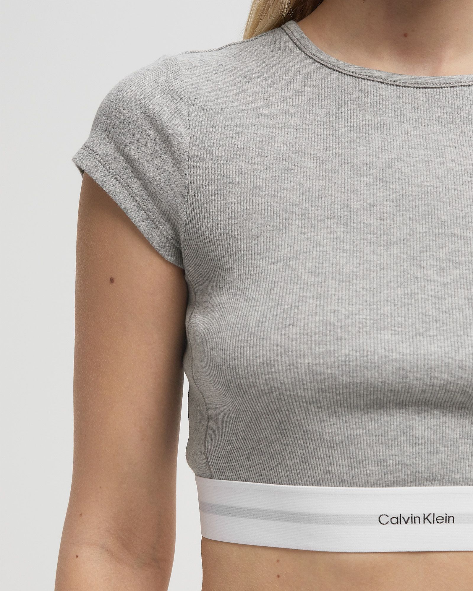   Rib Crop Tee Mサイズ Calvin Klein Underwear WMNS COTTON STRETCH RIB RIB CROP TEE