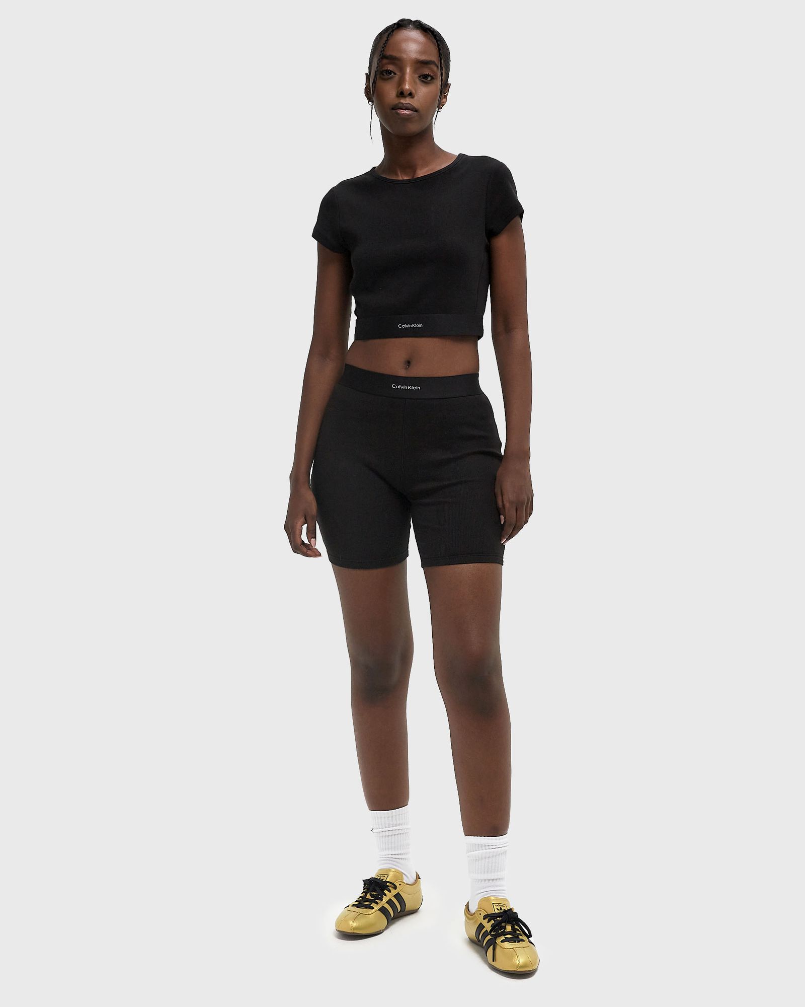 WMNS COTTON STRETCH RIB RIB CROP TEE