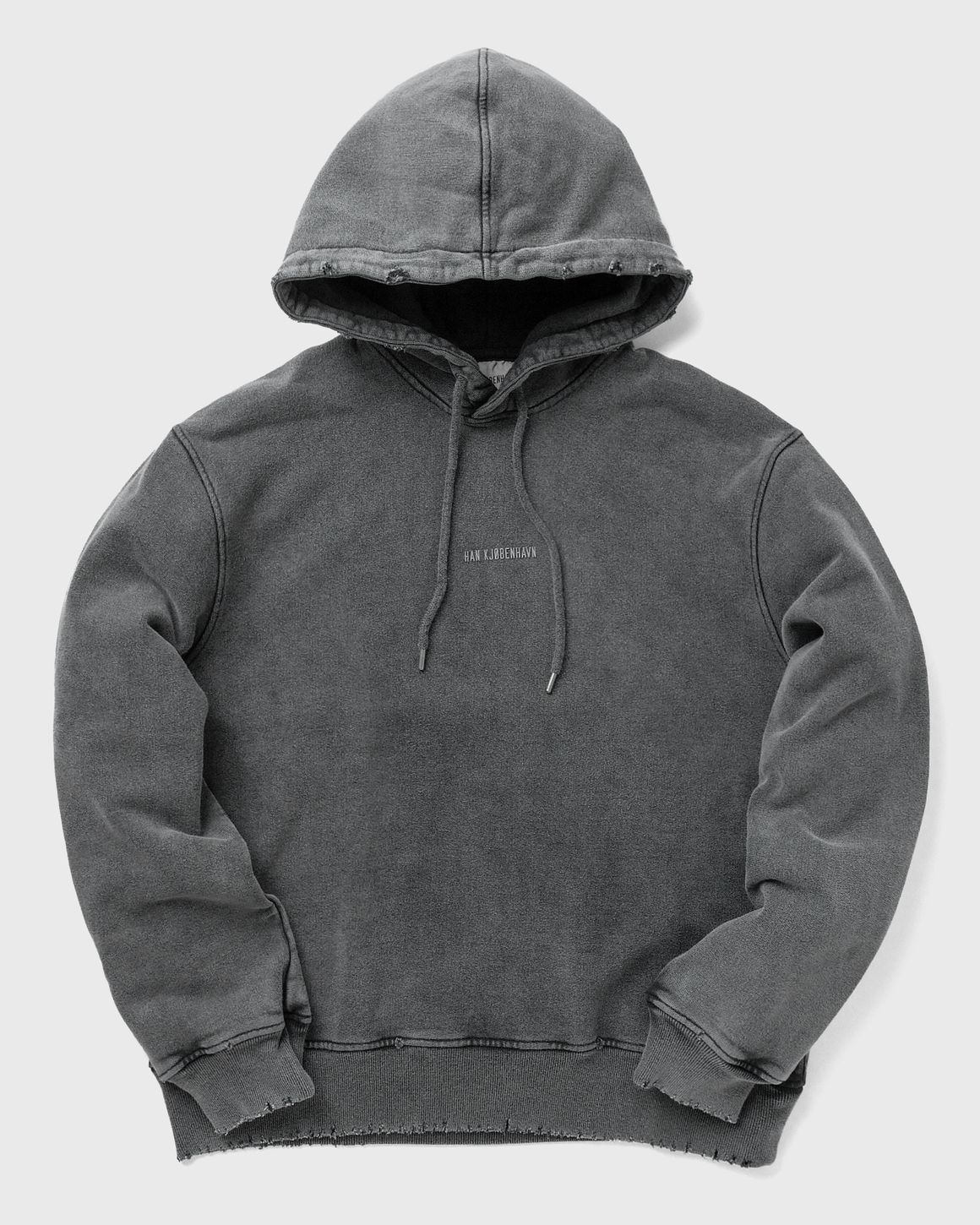 【関税込み】Han Kjobenhavn グレー ディストレス フーディ Han Kjobenhavn Distressed Hoodie Logo Grey | BSTN Store