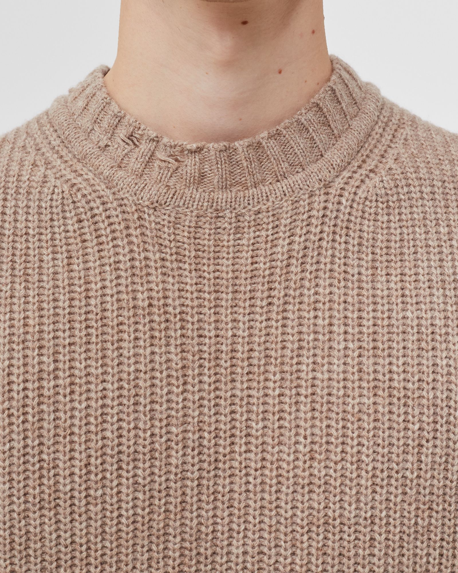 Wool Long Knitted Vest Distressed