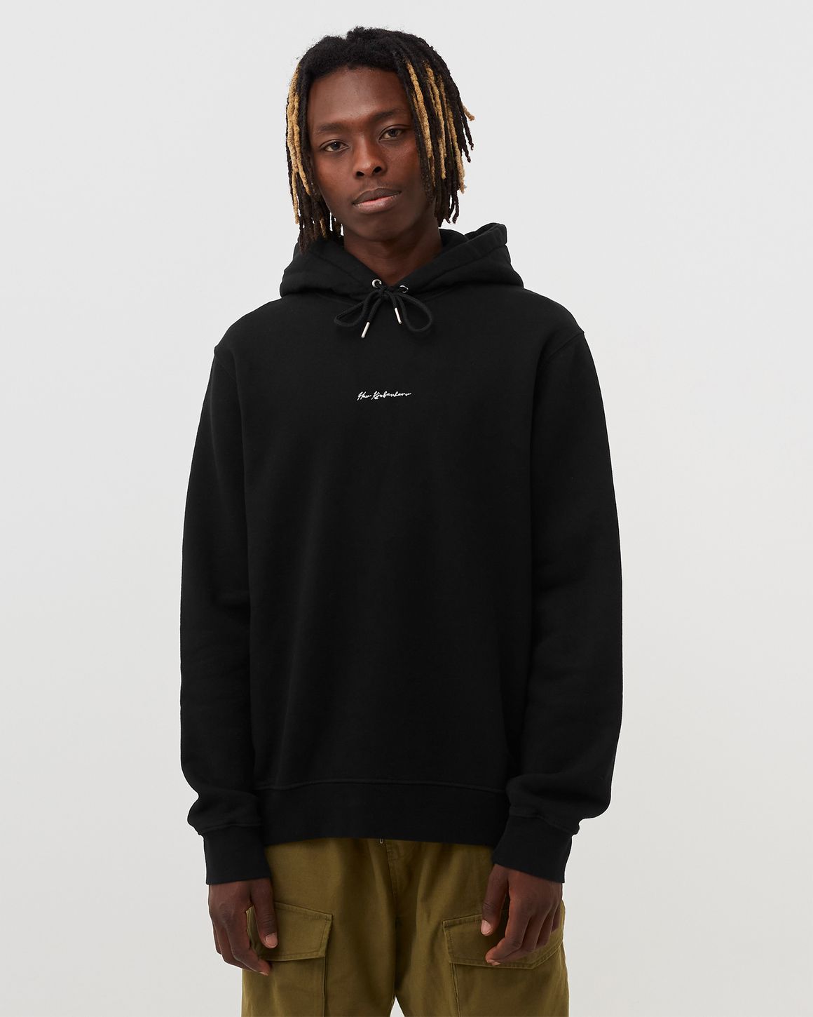 【関税込み】Han Kjobenhavn SSENSE限定 ブラック フーディ Han Kjobenhavn Men's Distressed Black Diamond Logo Hoodie M