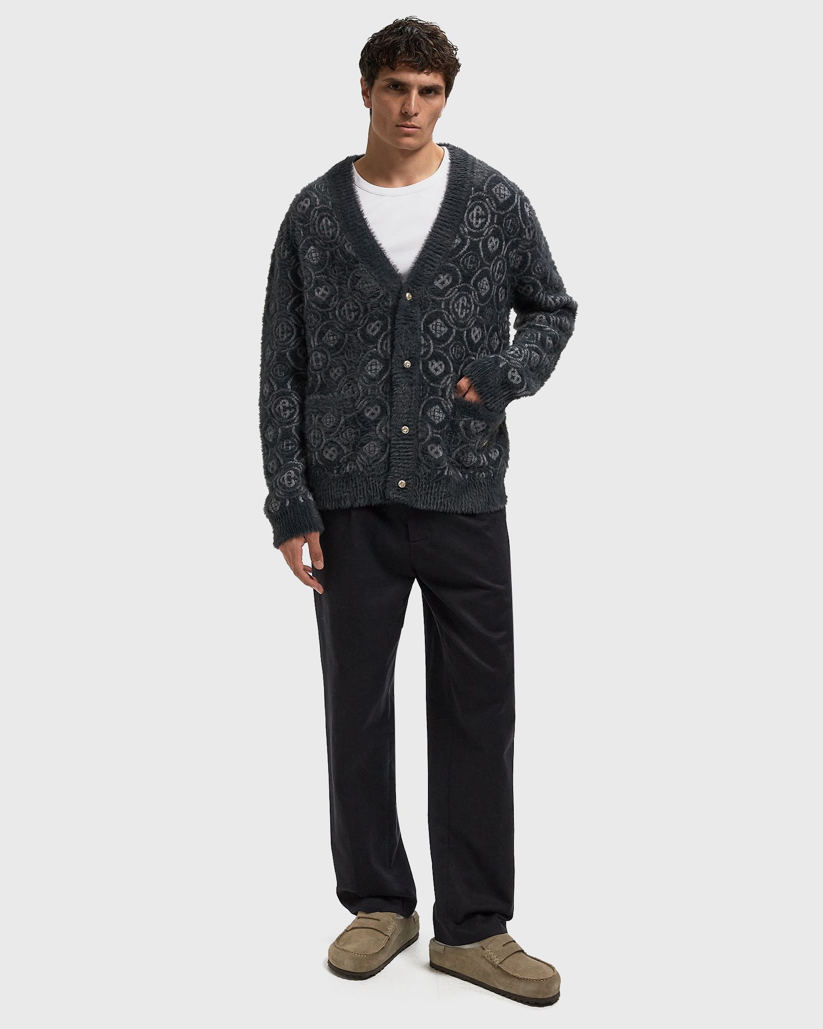 FLUFFY MONOGRAM CARDIGAN
