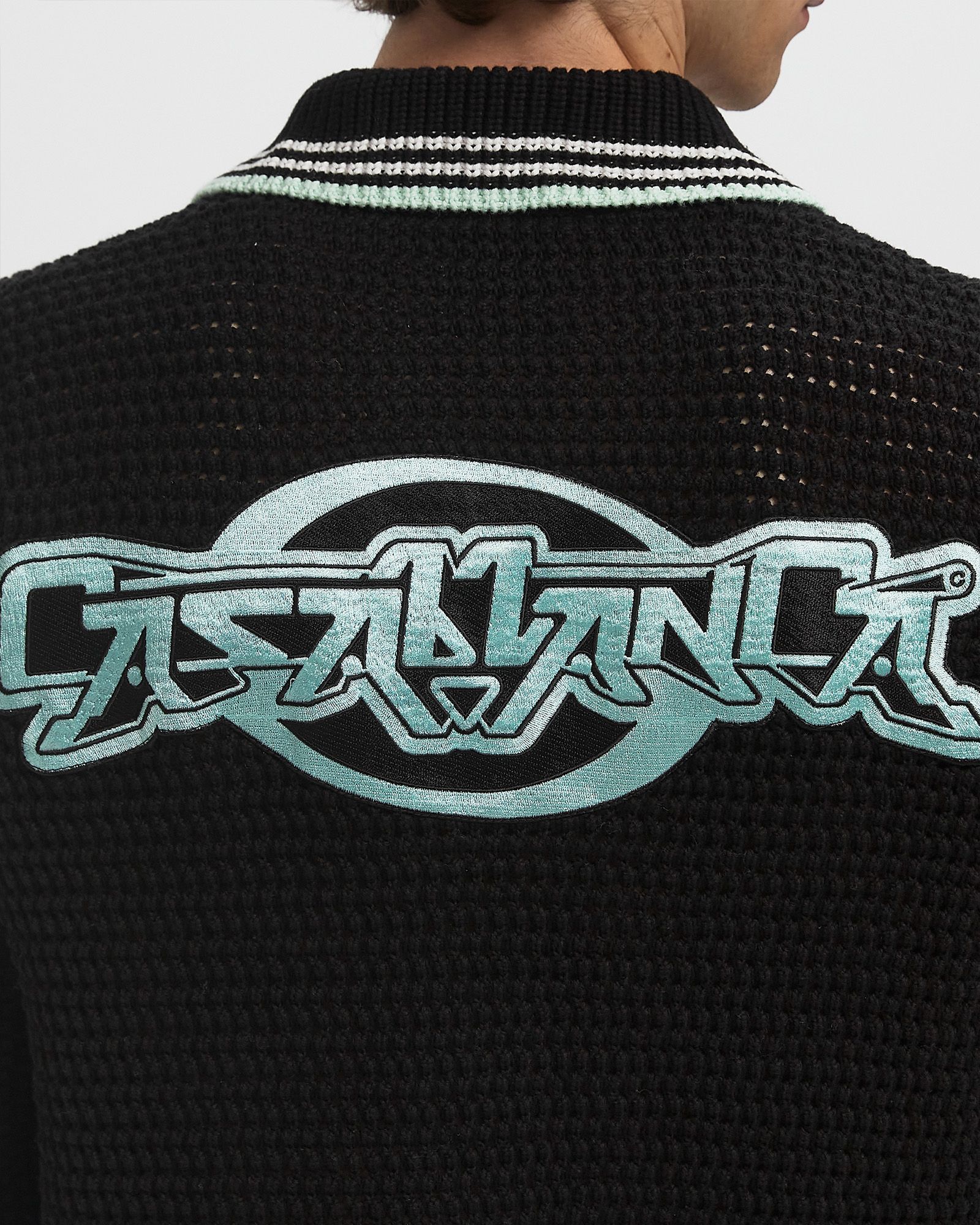 EMBROIDERED FAUX CROCHET SHIRT