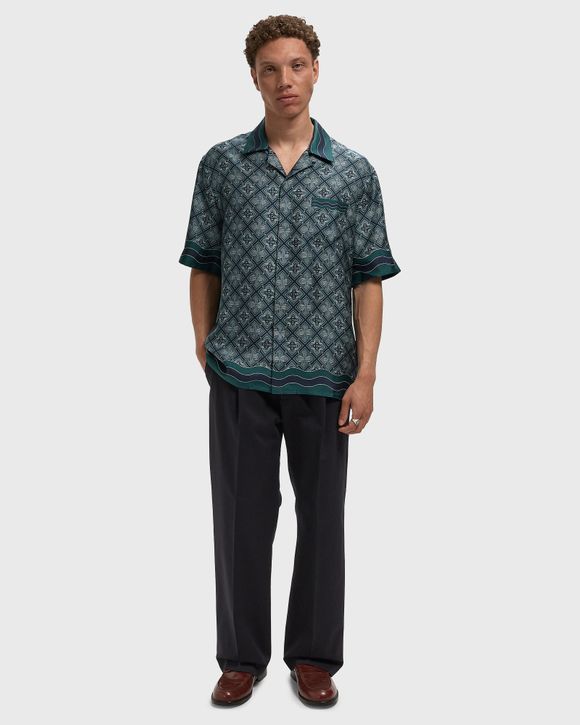 RADIATING MONOGRAM CUBAN COLLAR SS SHIRT