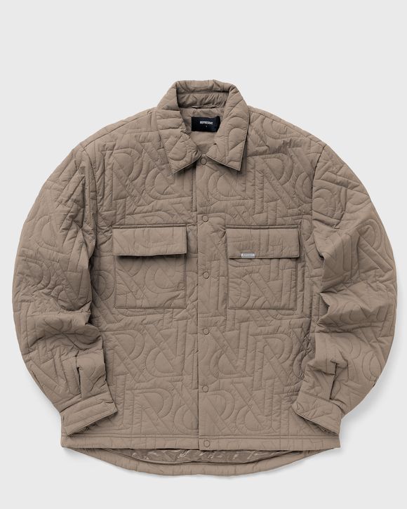 Represent INITIAL QUILTED OVERSHIRT Brown - MUSHROOM