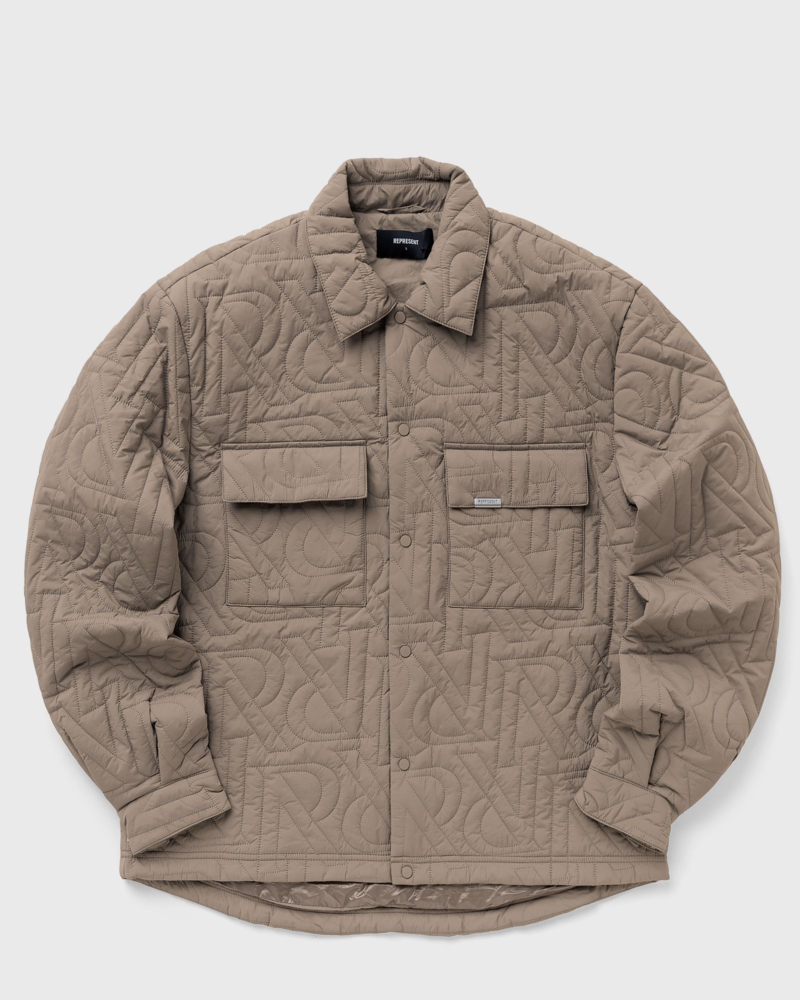 Represent - initial quilted overshirt men overshirts brown in größe:l