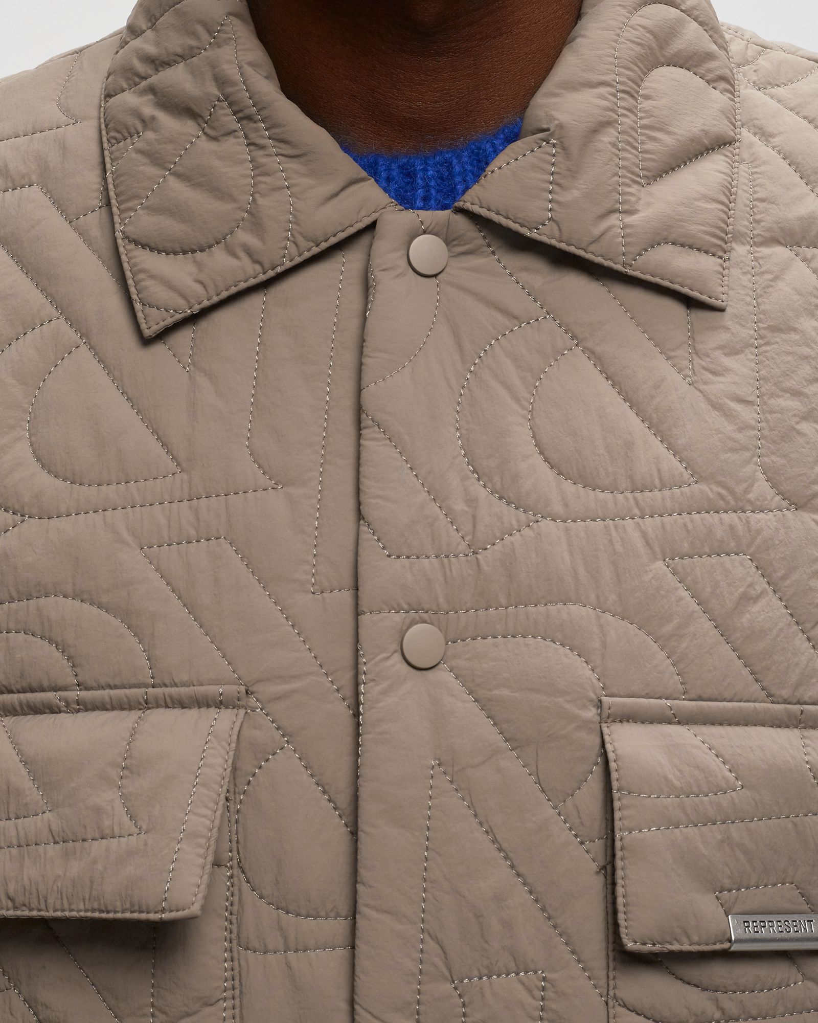 INITIAL QUILTED OVERSHIRT