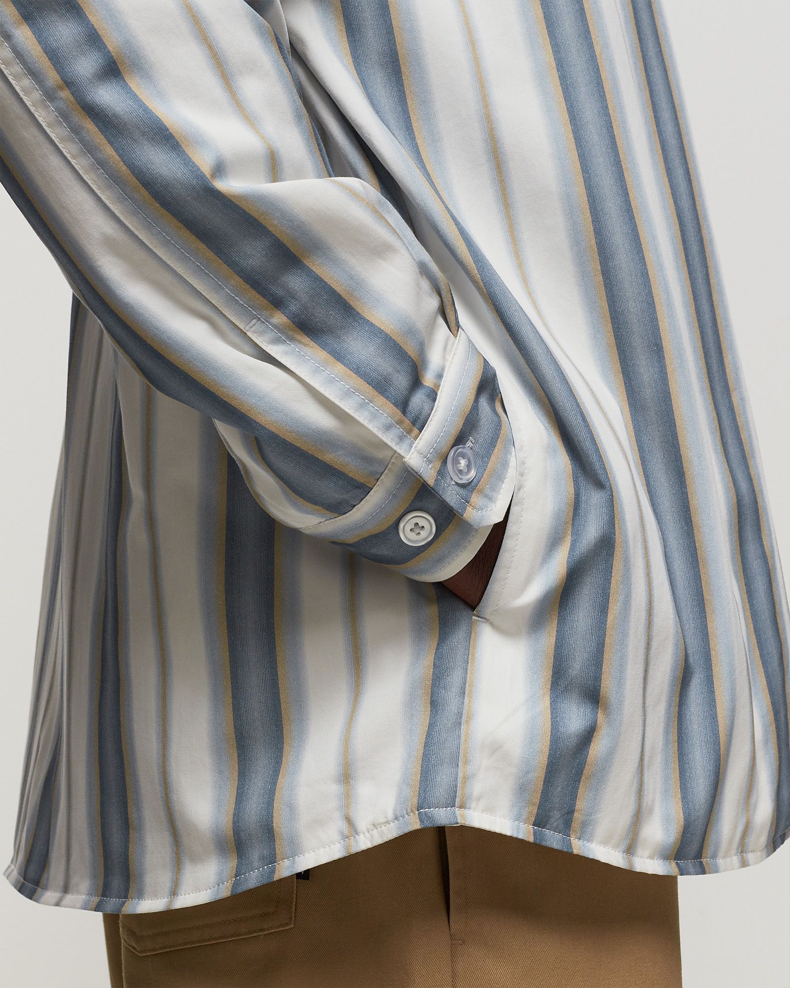 PADDED STRIPE OVERSHIRT