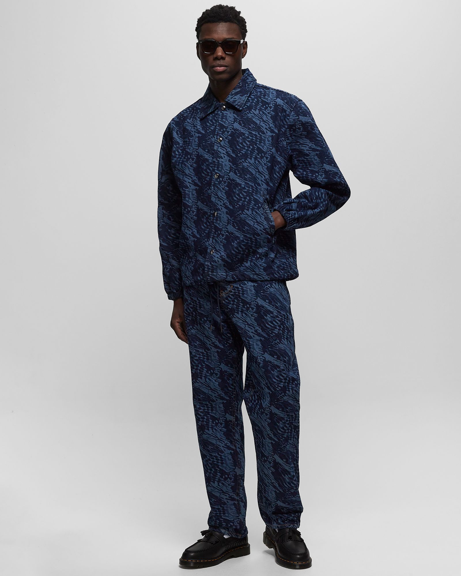 WATER AOP DENIM COACH JACKET