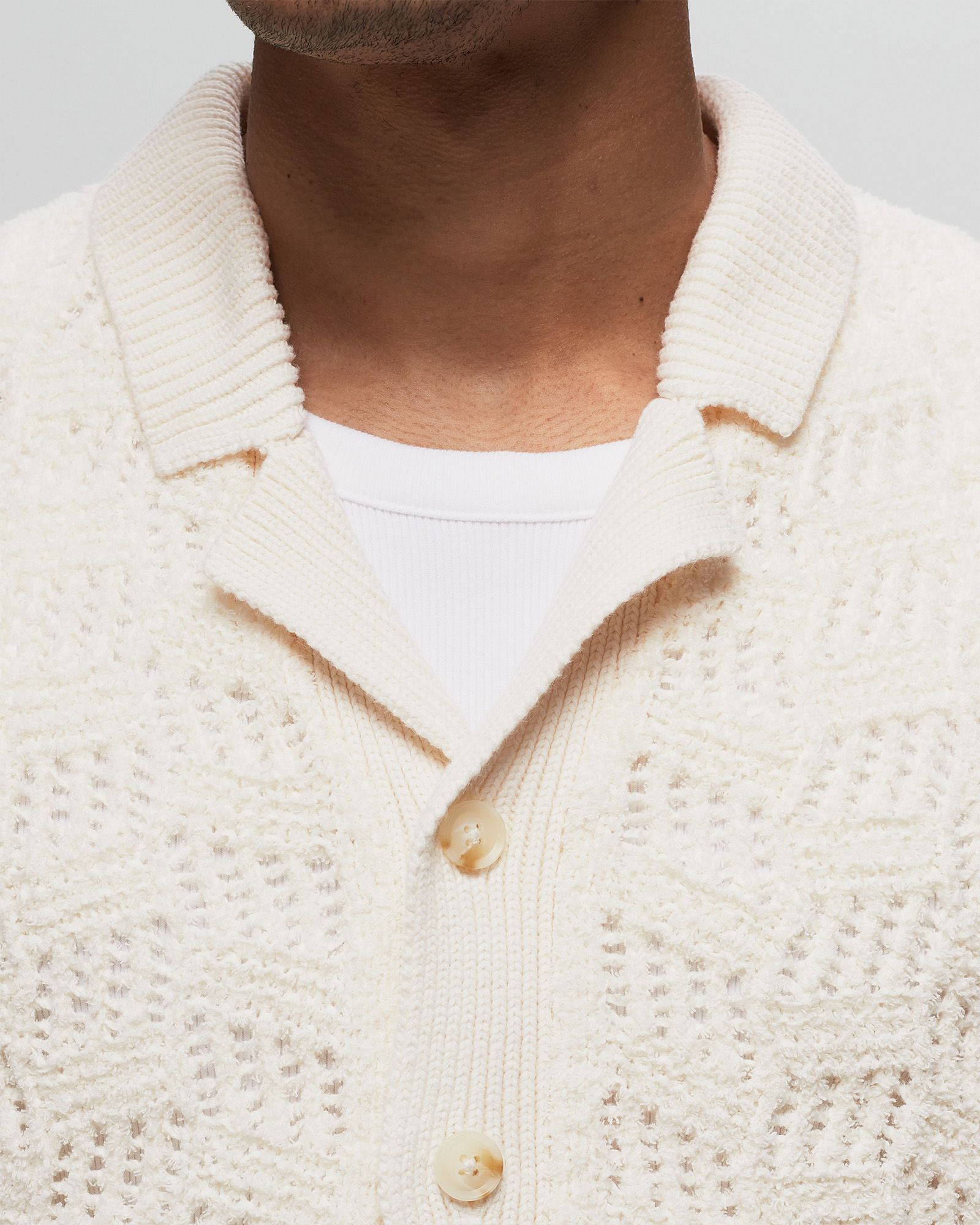 CHECK KNITTED SS SHIRT