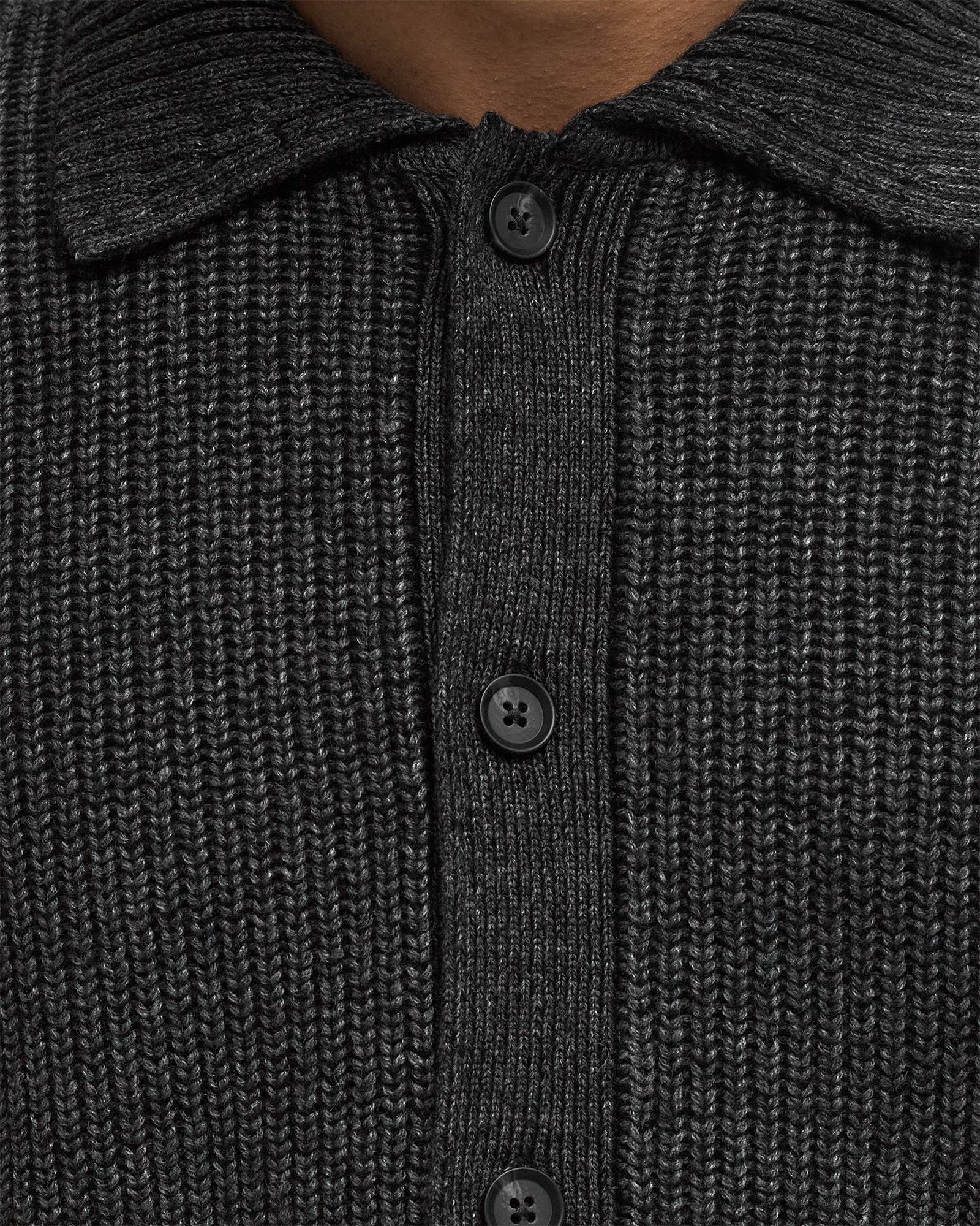 KNITTED RIBBED CARDIGAN