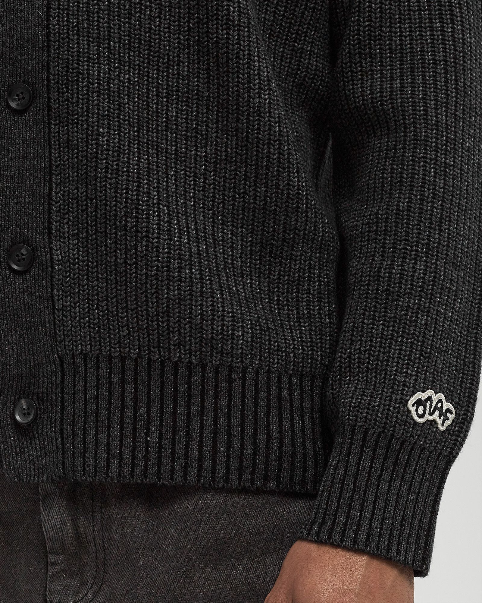 KNITTED RIBBED CARDIGAN