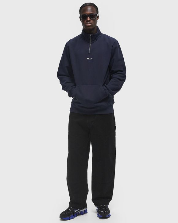 BLOCK ZIP MOCK NECK