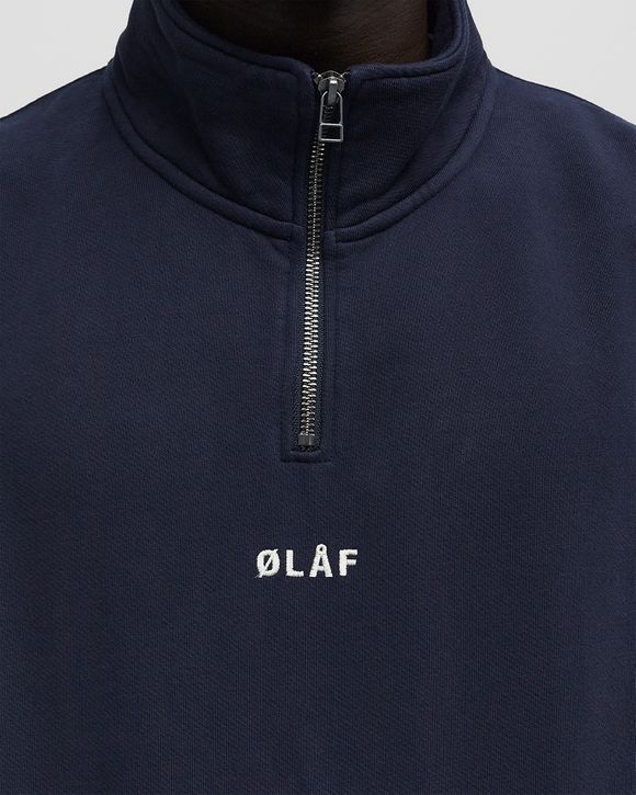 BLOCK ZIP MOCK NECK