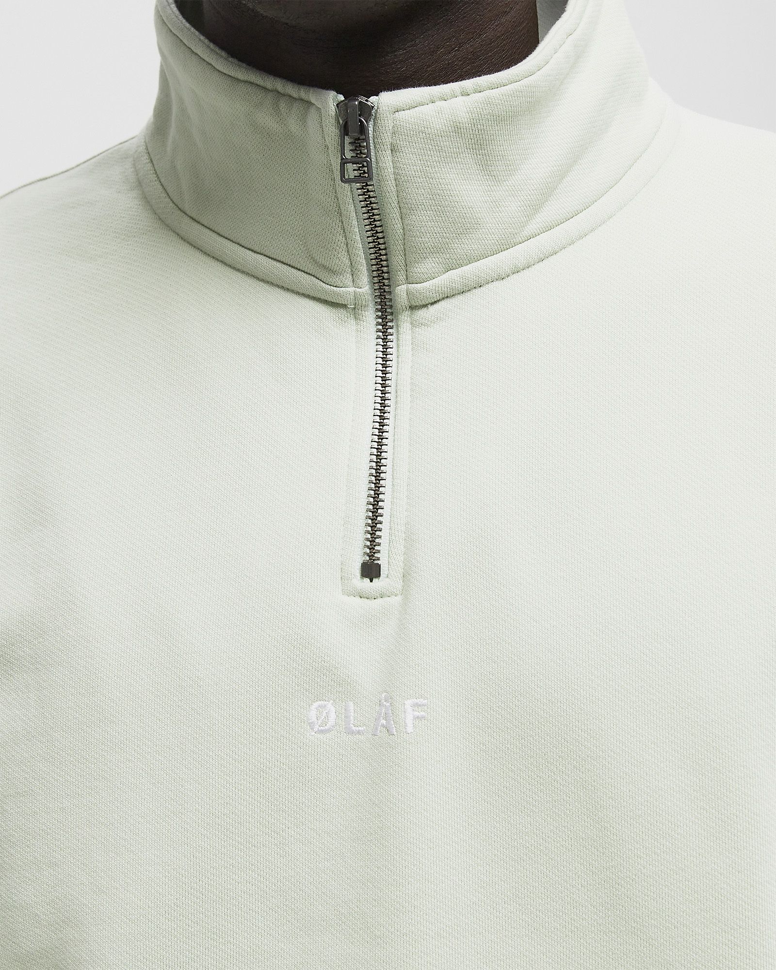 BLOCK ZIP MOCK NECK