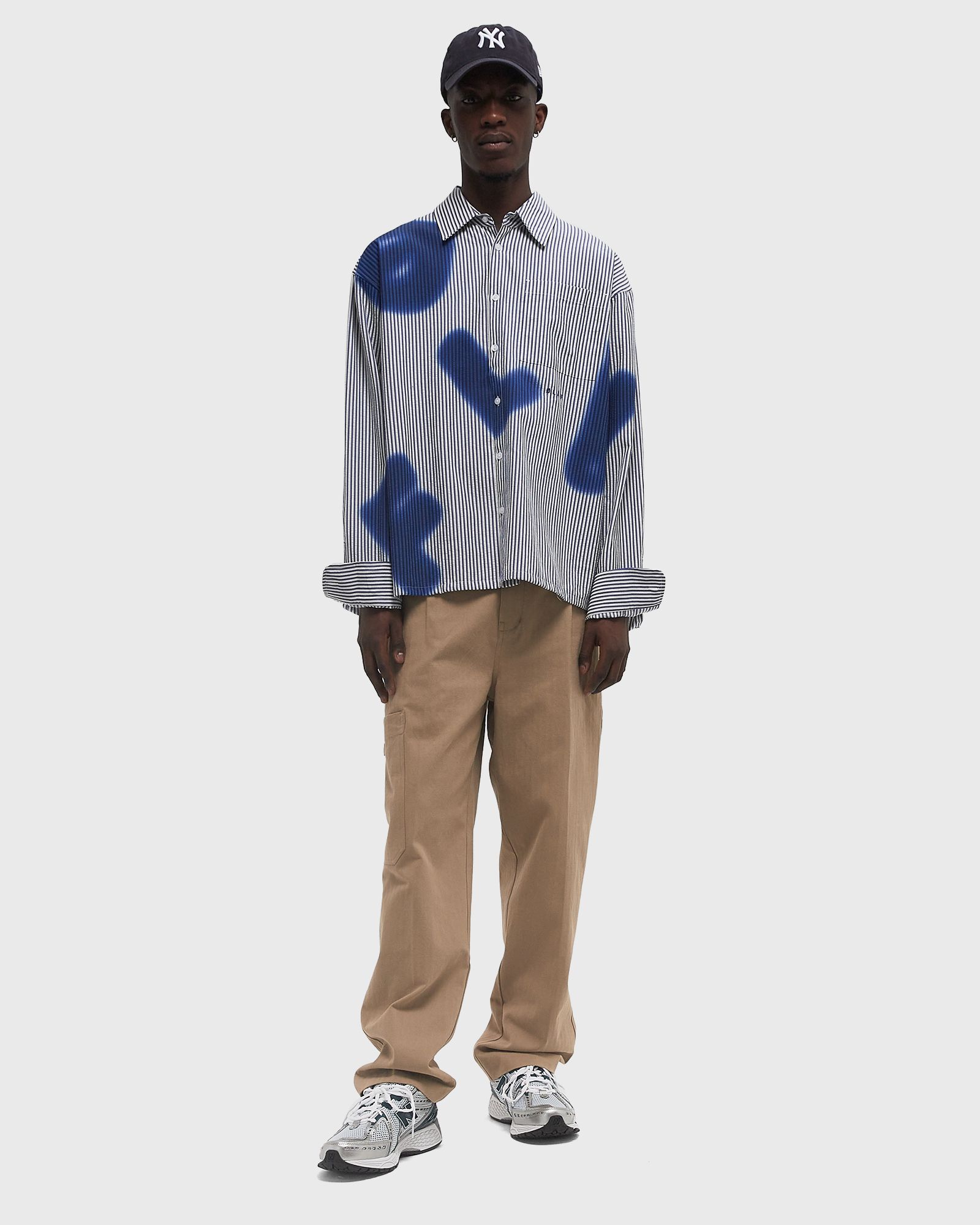 STAIN LOGO STRIPE SHIRT LS