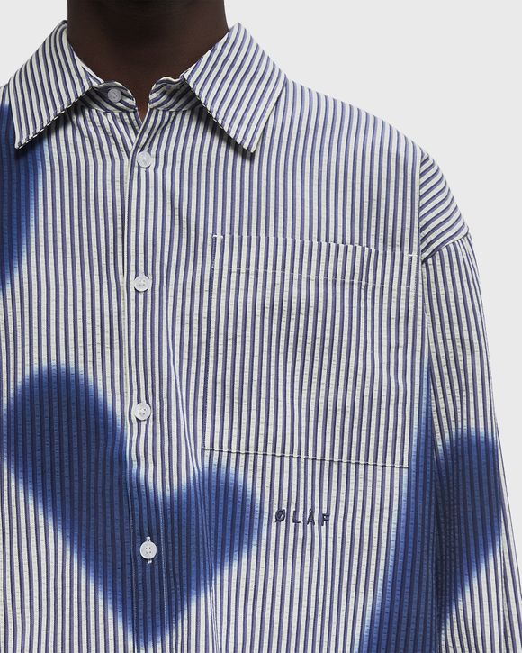 STAIN LOGO STRIPE SHIRT LS