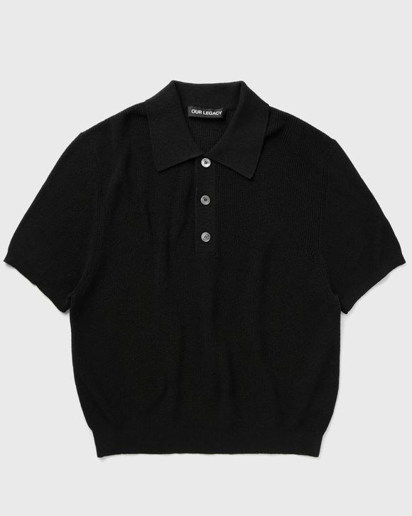 Our Legacy TRADITIONAL POLO Black - SHADOW BLACK CRISPY COTTON